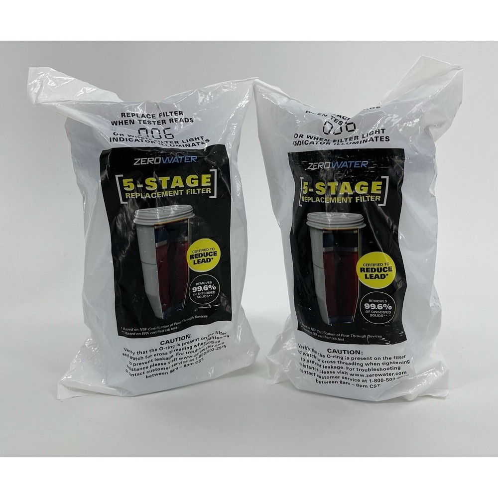 ZeroWater Replacement Filter‎ Premium 5-Stage  ZR-006 New #2-GEN2BAG-01 (2 Pack)
